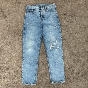 Old Navy Extra High Rise Sky-Hi Straight Light Blue Women's Jeans